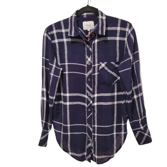 Free People Rails navy plaid button up - Picture 5 of 6